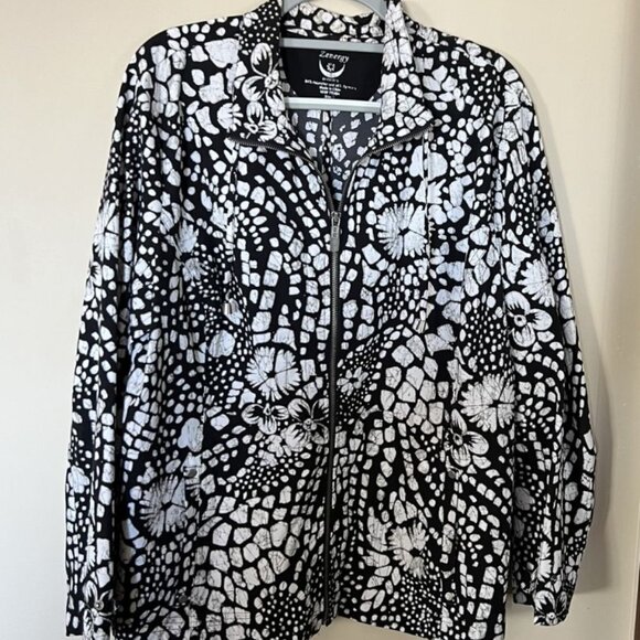 Chico’s Zenergy Jacket Black white Size 3 - Picture 8 of 9